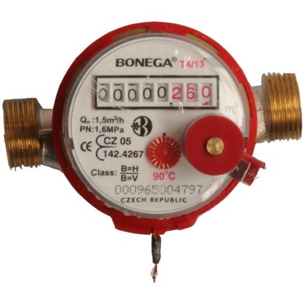 Flowmeter-hot water, 1/2 (G 1"), pulse output, installation length 110mm, 1,5m3/hour, class B, + mag