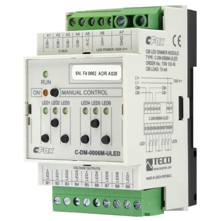 C-DM-0006M ULED; CIB, 6 channel dimming module for LED strips 12-24VDC, max. 4A/channel