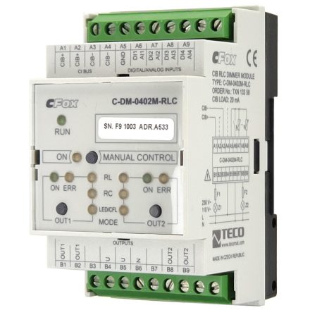 C-DM-0402M-RLC; CIB, 2x dimmer RLC, 230V AC, 2x 500W, 4x DI / AI