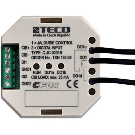 C-JC-0201B; CIB, 1x jalousie actor (2xRO with dependent switching, local function). 230VAC/16A, 2x D